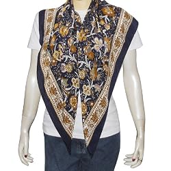 Printed Scarf Silk Square Women's Accessory 44 x 44 inches