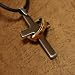 J1031 Strong and Distinctive: Designer Inspired Silver Cross Stainless Steel Men's Pendant Gold Mens Ring Necklace for Men Chain on a Rubber Cord Presentation Box
