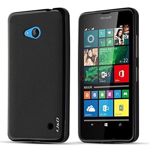 Lumia 640 Case, J&D Ultra Slim [Drop Protection] Microsoft Lumia 640 Case [Slim Cushion] Shock Protective Jelly Case Slim Case for Lumia 640 (Black)