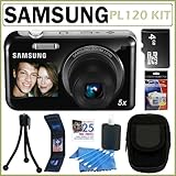 Samsung PL120 14MP Dual-View Digital Camera in Black + 4GB Accessory Kit