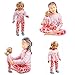 Girls Matching Doll&toddler Giraffe 4 Piece long cotton Christmas Pajamas sleepwear