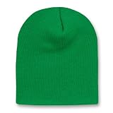 Blank Short Beanie Cap- Many Colors Available , Kelly Green