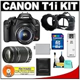 Canon EOS Rebel T1i 15.1MP Digital SLR Camera (Black) w/ EF-S 18-55mm IS & EF 55-250mm IS Zoom Lens with 16GB SD Card + LP-E5 + Camera Armor + Accessory Kit