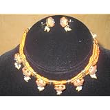 Jewelry For Women-Lakh Bead Necklace Set and Earrings In Multi Beads-3pc Set(Brand New)<br />
