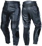 Mens CE Armoured Leather Motorcycle Jeans With Sliders Waist 36