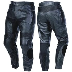 Mens CE Armoured Leather Motorcycle Jeans With Sliders Waist 34"