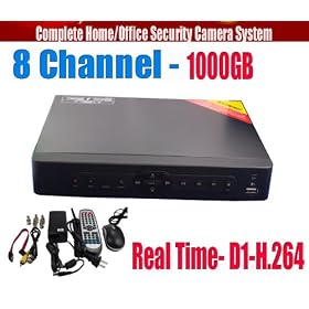 Evertech Cctv Dvr - 8-channel H.264 Real Time Surveillance Security DVR with 3g Mobile/internet Remote Access. Built-in 1TB(1024GB) HDD