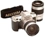 Minolta Maxxum HTsi 35mm SLR Camera Kit w/ 28-80mm & 70-210mm Lenses, Silver