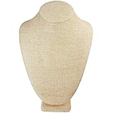 Ikee Design Linen Jewelry Necklace Display Bust 7 1/2"W x 5 1/8"D x 11"H