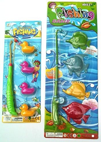 Fishing Game Toy! ''4 Duck Fishing Game'' and ''4 Fish Game'' (2 Pack)