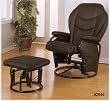 BLACK LEATHERETTE CUSHION GLIDER ROCKER W. ROUNDS BASE
