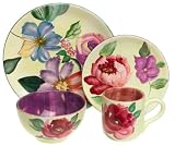 Pfaltzgraff Flower Market 4-Piece Dinnerware Set, Service for 1