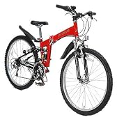 マイパラス(MY PALLAS) 折畳自転車MTB26型18段ギア・Wサス M-66 レッド・ブラック M-66
