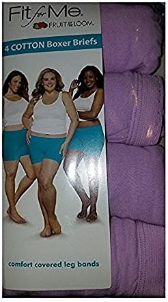 Fit for Me 100% Cotton 4 Pack Boxer Briefs Size 10 (Lavender)