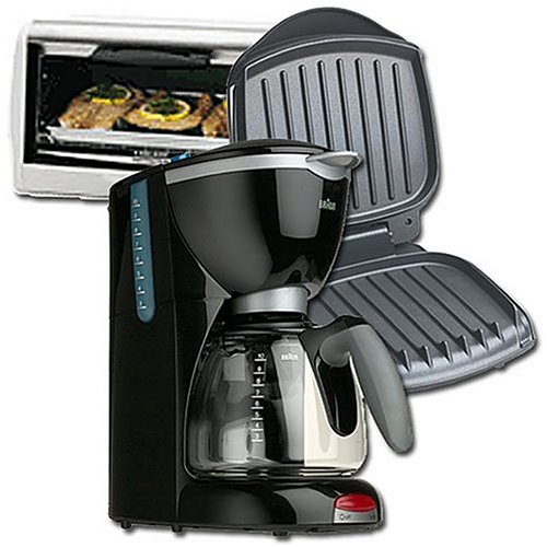 Kitchen: College Chef Kit with George Foreman Grill and Braun Coffeemaker