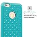 iPhone 6S Case,EC™ [Shockproof] Apple iPhone 6S Case, Heavy Duty Dual Layer Hybrid Stud Rhinestone Bling Protection Cover Case for Apple iPhone 6S / 6 (A Turquoise+Turquoise)