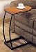 Distressed Oak and Black Metal Sofa Table