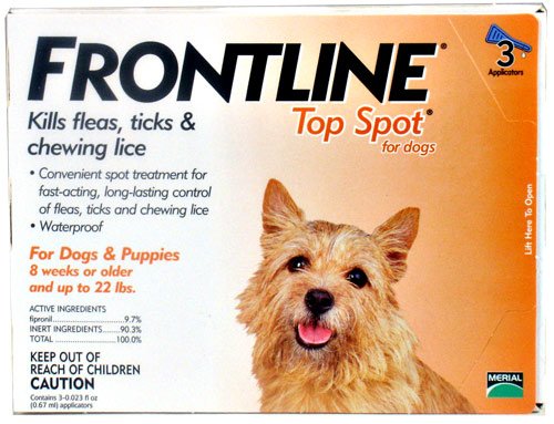 Frontline Topspot for Dogs, Orange,Up to 22 lbs. 3 Month Supply