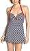 It Figures Women's I.F.&reg; Retro Dot Halter Swimdress,Indigo,10