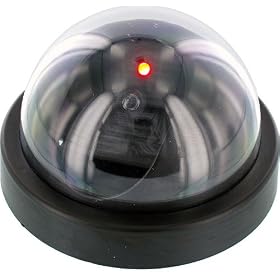 Dummy Security Camera, Dome Shape, 1 Red Flashing Light, RoH