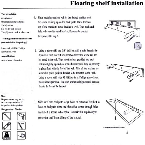 Welland Portland Wood Wall Shelf Floating Shelving (Espresso, 36-inch)