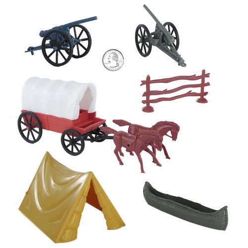 Civil War Soldier 102 Piece Playset: Bucket of 54mm Plastic Army Men and Accessories 1:32 Scale