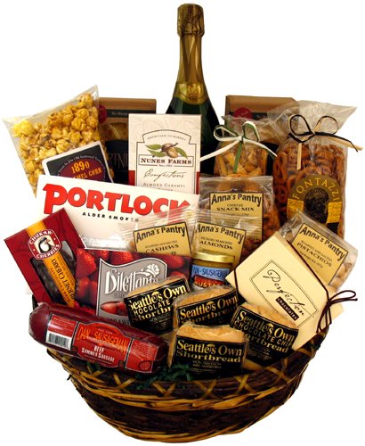 Office Party Gift Basket with Martinelli's Sparking Apple Cider (non-alcoholic)