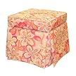 Flower Power Storage Ottoman- Coral