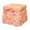 Flower Power Storage Ottoman- Coral