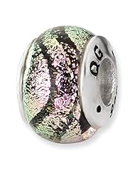 Sterling Silver s Pink Dichroic Glass Bead by Reflection Beads, Best Quality Free Gift Box Satisfaction Guaranteed