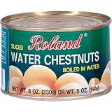 Roland Sliced Water Chestnuts, 8-Ounce can (Pack of 24)