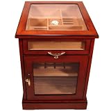 Cuban Crafters Cherry Cabinet Glass Top Cigar Humidor 600 Count