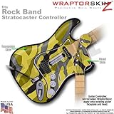 Camouflage Yellow WraptorSkinz Skin fits Rock Band Stratocaster Guitar for Nintendo Wii, XBOX 360, P