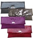 Minerva Collection Ladies Patent Mock Croc Clutch Bag