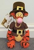 Retired Disney Winnie the Pooh Thanksgiving Themed 10" Mayflower Plymouth Rock Pilgrim Tigger Plush Bean Bag Doll