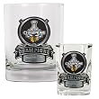 Chicago Blackhawks NHL 14oz Rocks Glass & 2oz Shot Glass Set - Stanley Cup Champ 2010