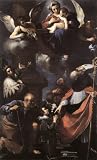 6 x 4 Greeting Card Guercino A Donor Presented to the Virgin