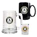Oakland Athletics MLB Glass Tankard Beer Mug / Ceramic Coffee Mug / Square Shot Glass 3-Piece Set