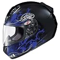 Advanced MC-2 Stain Black Blue Full Face Motorcycle Helmet - Size : Large