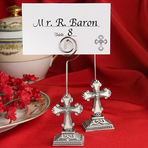 Elegant cross design place card/photo holders, 200