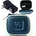 NavyBlue Ultra Slim Hard Shell Bluetooth Carrying Case for Aliph Jawbone and Aliph Jawbone II + USB Wall Charger Adapter