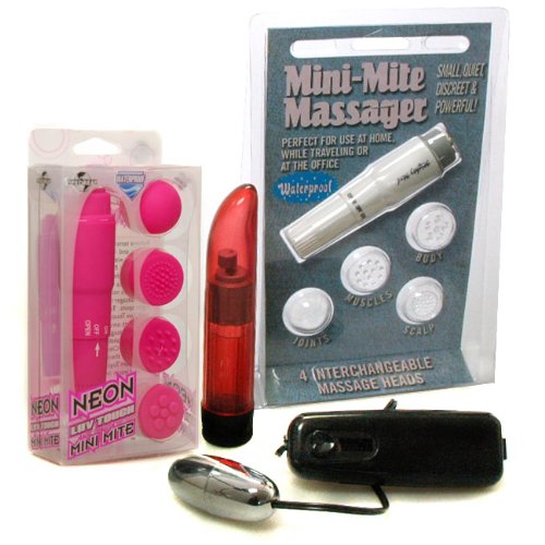 Pipedream Products Waterproof Neon Love Touch Purple Mini-Mite Vibrator Adult Sex Toy Kit