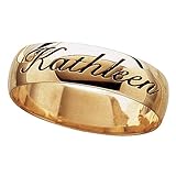  : Personalized 5mm. Gold-Over-Sterling Silver Band with Name Outside