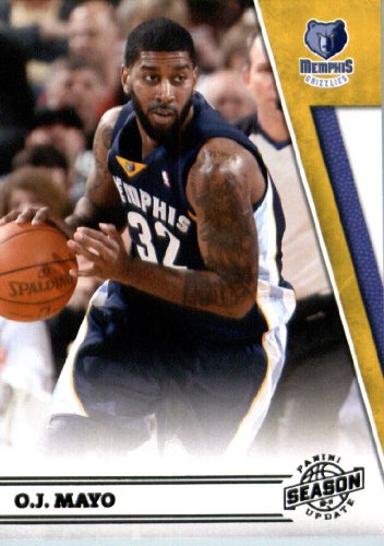 2010/11 Panini Season Update Basketball Card # 114 O.J. Mayo Memphis Grizzlies In a Protective Screwdown Display Case !