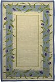 Extra Weave Olives 2-by-3-Foot Printed Jute Rug, Latex Backing