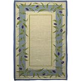 Extra Weave Olives 2-by-3-Foot Printed Jute Rug, Latex Backing