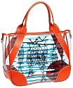 Prada Women's Printed Plastic Tote with Leather Trim