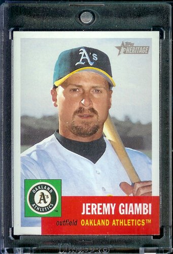 2002 Topps Heritage # 232 Jeremy Giambi Oakland Athletics Baseball Card - Mint Condition - Shipped In Protective ScrewDown Case!