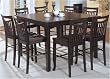 MODERN 9PC PUB BAR DINING TABLE W/ LEAF SET W/ 8 CHAIRS