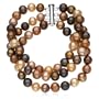 triple strand chocolate pearl bracelet